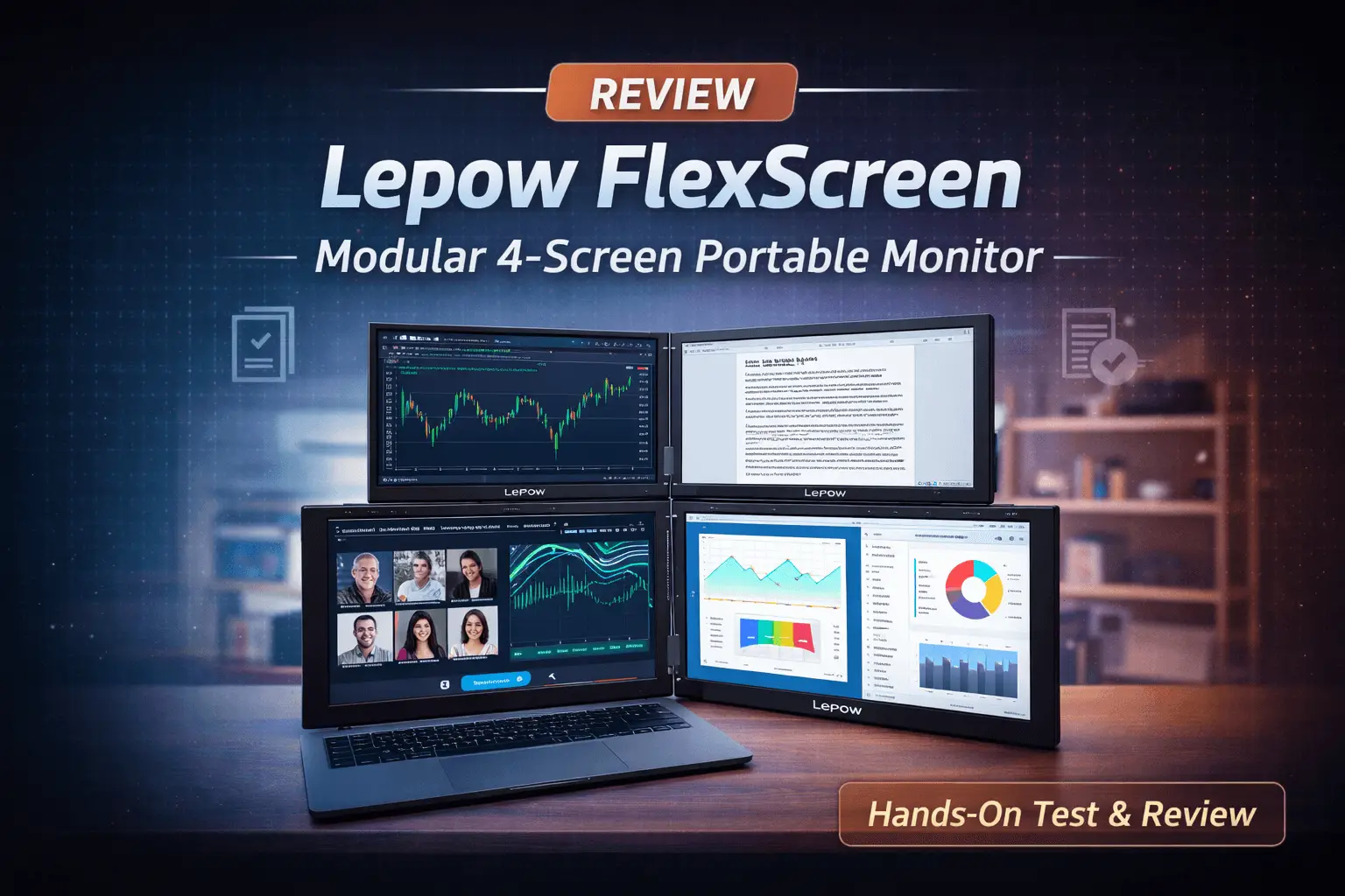 Four screen portable monitor setup review