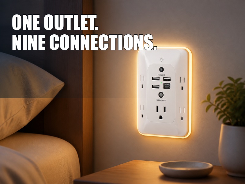 HANYCONY Outlet Extender with Night Light